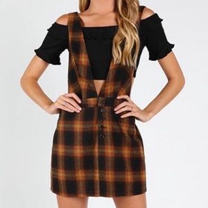 Wild Honey Plaid Overall Dress